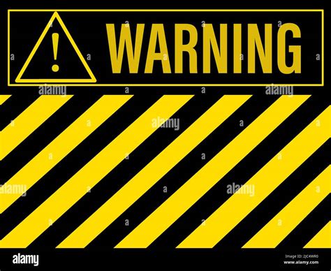 warning sign yellow  black stripes illustration image stock photo alamy