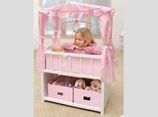 Kids Baby Doll Crib Canopy Baskets Bedding & Mobile Bed Pretend Play