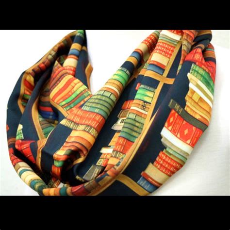 book infinity scarf literary gifts  book scarves library etsy