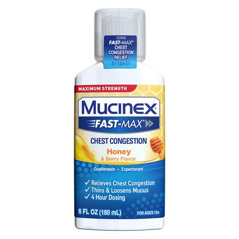 buy mucinexfast max maximum strength chest congestion symptom honey berry  fl oz