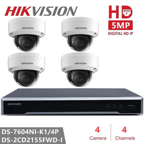 hikvision  ch nvr kit video surveillance pp mp indoor outdoor dome camera ir night
