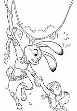 Zootopia Coloring Kids Color Pages Judy Hopps Helping Incredible Friend Print Her Disney Printable sketch template