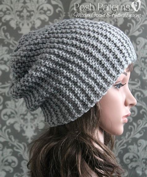 easy slouchy hat knitting pattern