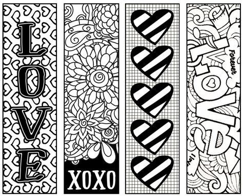 valentines printable bookmarks  color crafts printable valentine