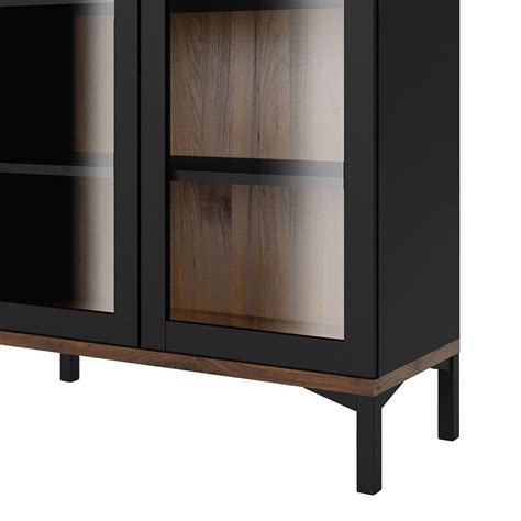 Roomers Display Cabinet With Glass Doors In Black