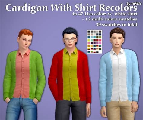cardigan with shirt recolors at tukete sims 4 updates