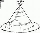 Coloring Tipi Teepee Pages North Indians Printable Native American sketch template