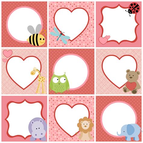 valentines day cute printable tags  kids valentines tags