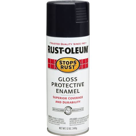 black rust oleum stops rust gloss protective enamel spray paint  oz