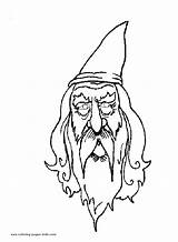 Coloring Pages Wizard Medieval Magic Color Fantasy Witches Kids Printable Wizards Sheets Potter Harry Witch Found sketch template