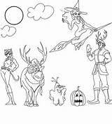 Frozen Coloring Pages Halloween Drawing Outline Printable Princess Paintingvalley sketch template
