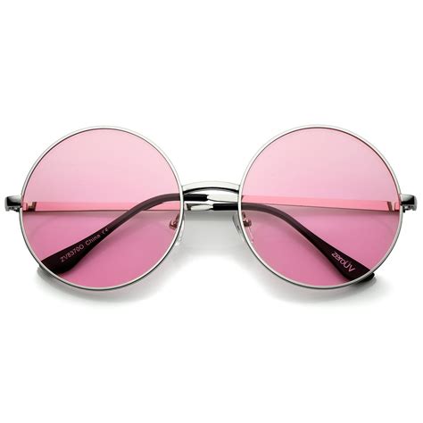 super oversize slim temple colorful lens round sunglasses 61mm round