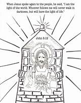 John Jesus Coloring Light Pages Bible Catholic Journaling Scripture Guide Colouring sketch template