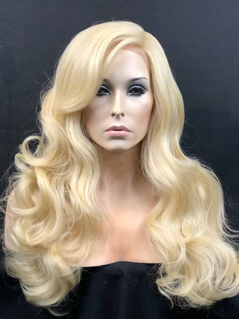 human hair blend blonde wig  bangs lace front wig lovesunnywigs lace front wigs black