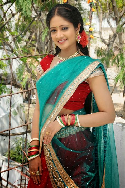 Actress Sandeepthi Hot Navel Stills In Sexy Half Saree Cap