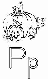 Pumpkin Letter Coloring Alphabet Worksheets Kids Printable Work Wpclipart Education Features Letterp sketch template