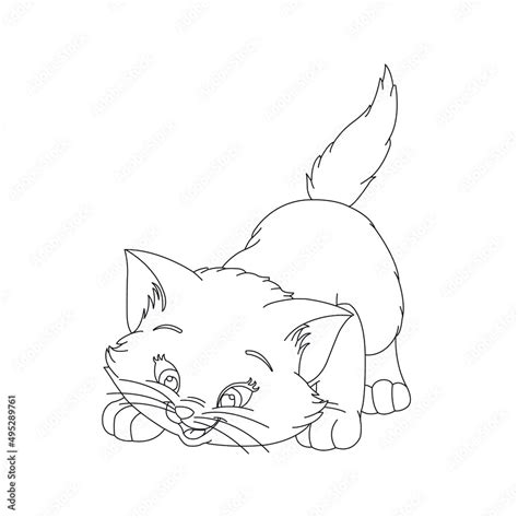 coloring page outline  cute cat  kids animal coloring page cartoon