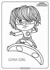 Luna Girl Coloring Pj Masks Pages Printable Pdf Whatsapp Tweet Email sketch template