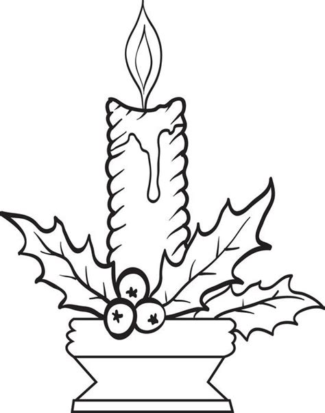christmas candles coloring page