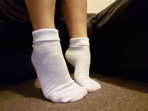 White Ankle Socks Worn Used