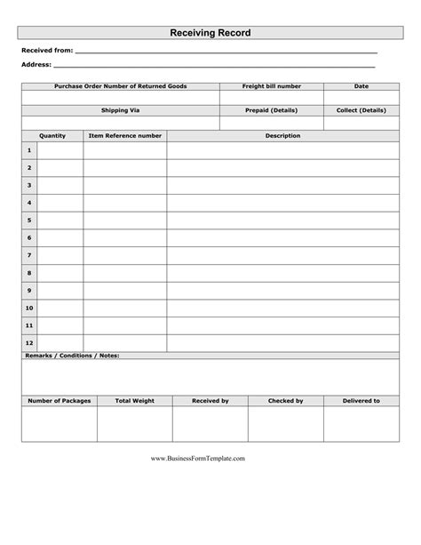 receiving record form fill  sign