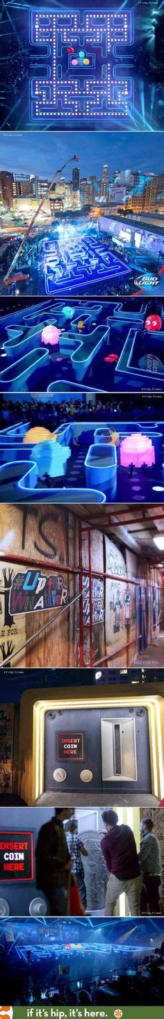 playing in a real life pac man game for bud light event interactive art interactive