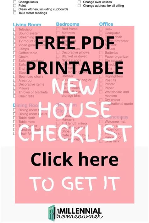 house checklist  printable