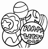 Coloring Balloons Birthday Pages Party Happy Color Cake Colouring Printable Balloon Kids Uncle Thecolor Book Sheets Place Pointed Hat Print sketch template