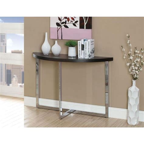 Monarch Specialties Cappuccino And Chrome Console Table I 3039 The