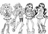 Coloring Monster High Pages Dolls sketch template