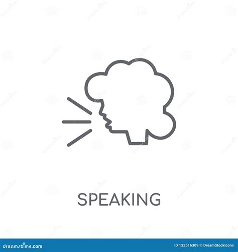speaking linear icon modern outline speaking logo concept  wh stock vector illustration