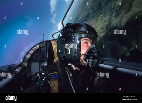 pilot  cockpit  jet fighter aircraft stock photo royalty