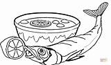 Colorear Pescado Sopa Platos Peixe Desenho Caribe Región Típicos Chowder sketch template