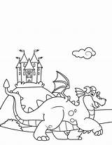 Dragon Coloring Pages Castle Slitherio Cute Front Printable Drawing Luxury Print Divyajanani Size sketch template