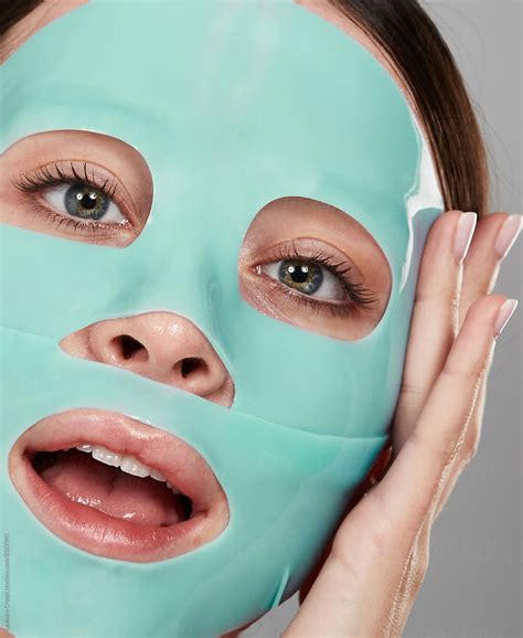 hydrating gel facial mask  stocksy contributor ohlamour studio stocksy