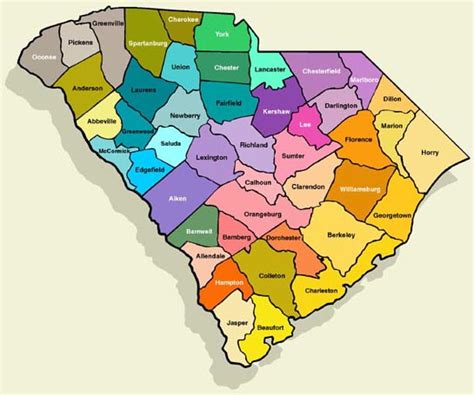 maps south carolina county map
