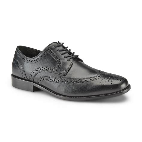 nunn bush mens nelson leather wing tip oxford black wide width avail