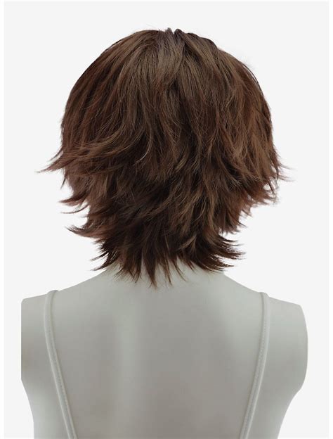 epic cosplay apollo dark brown shaggy wig for spiking long brown bob