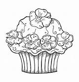 Coloring Cupcake Pages Birthday Printable Cupcakes Cute Happy Print Cake Color Kids Cakes Girl Sheets Girls Popular Getcolorings Flower Adult sketch template