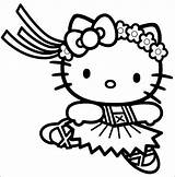 Ballerina Coloring Pages Kitty Hello sketch template