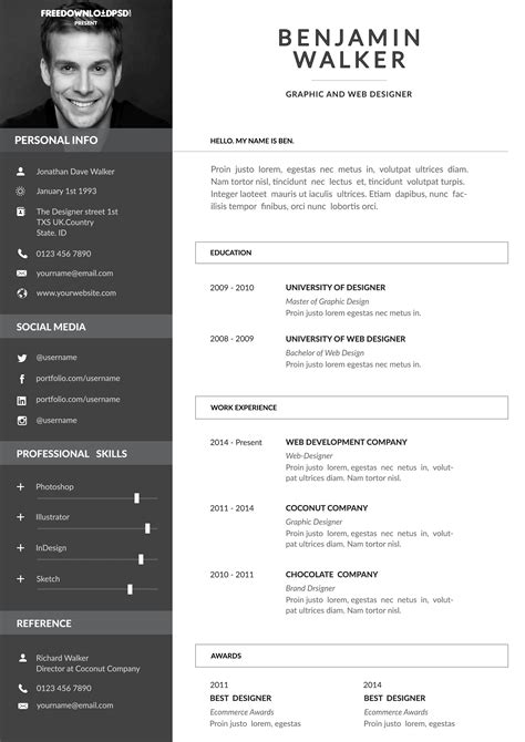 page company cv design  page resume template