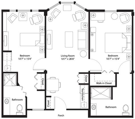 assisted living apartment floorplan mansfield place in