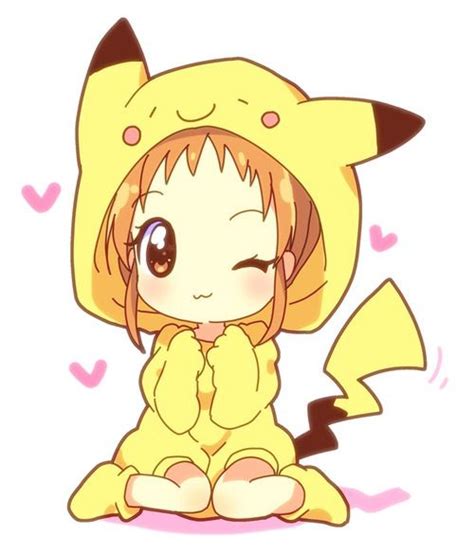 chibi pikachu girl art manga anime  pinterest cute chibi