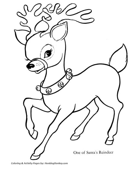 santas reindeer coloring pages santas reindeer  sleigh bells