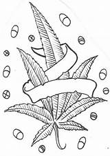 Coloring Adult Leaf Pages Weed Tattoo Marijuana Printable Cannabis Visit Drawings Leaves sketch template