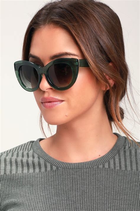 cute green sunglasses cat eye sunglasses round sunnies lulus