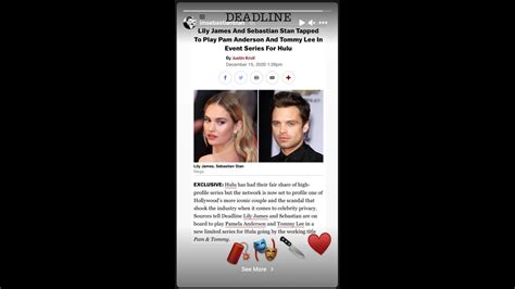 lily james and sebastian stan cast as pamela anderson and tommy lee in