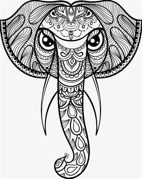 pattern elephant drawing  getdrawings