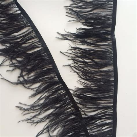 wholesale 10 15cm black ostrich feather trim for sale cheap buy