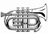 Trumpet Coloring Printable Large Pages sketch template